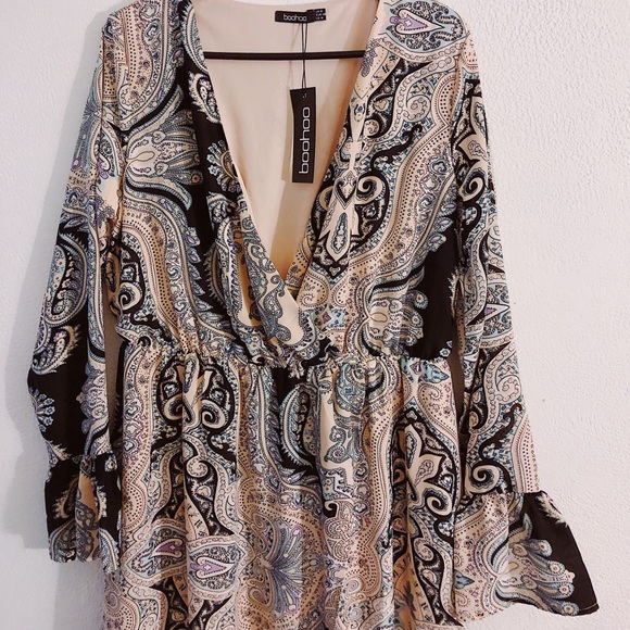 Boohoo Paisley Maci Dress Size US 14 - Picture 2 of 4